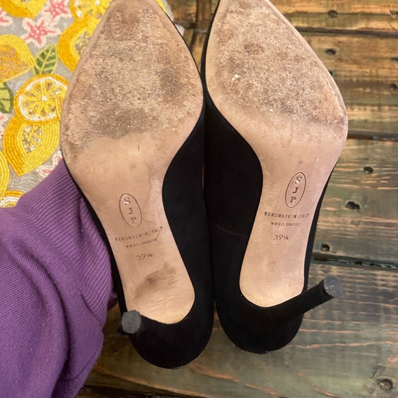 SJP By Sara Jessica Parker Lucid Suede Crystal Ankle Strap Heels - Picture 13 of 13